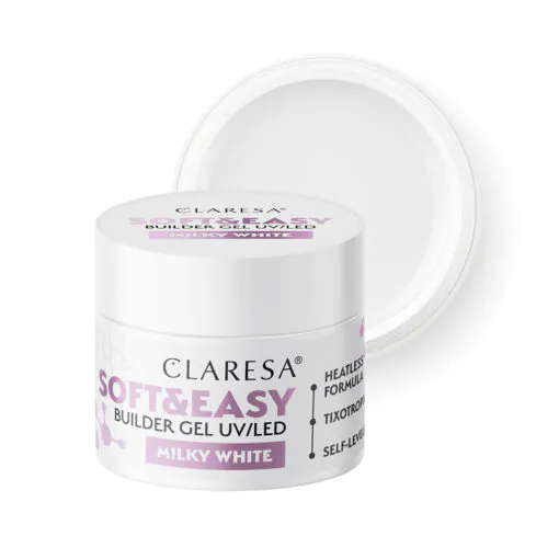 Claresa SOFT&EASY Builder Gel Milk Mhite, rakennusgeeli, 90 g