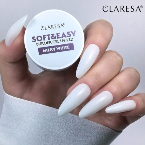 Claresa SOFT&EASY Builder Gel Milk Mhite, rakennusgeeli, 90 g