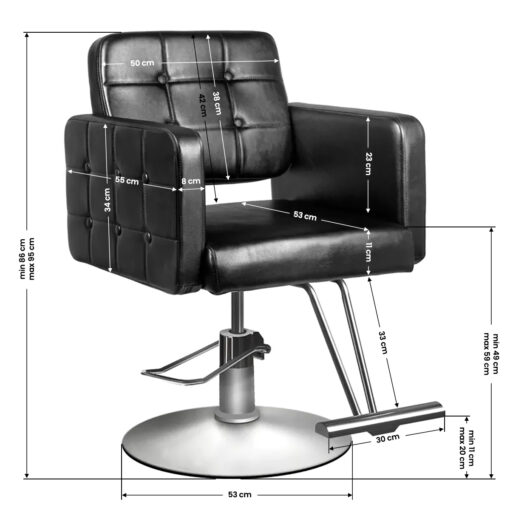 HAIR SYSTEM 90-1 kampaamotuoli musta