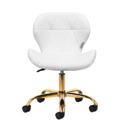 Kosmetologin jakkara QS-06G, kulta/valkoinen