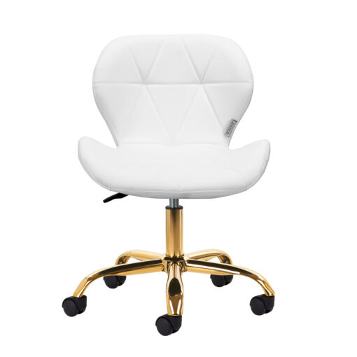 Kosmetologin jakkara QS-06G, kulta/valkoinen