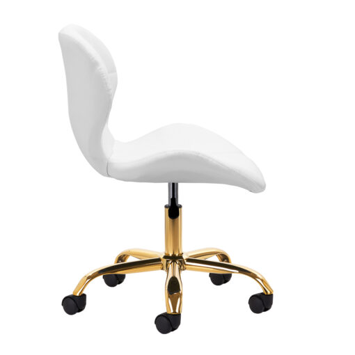 Kosmetologin jakkara QS-06G, kulta/valkoinen
