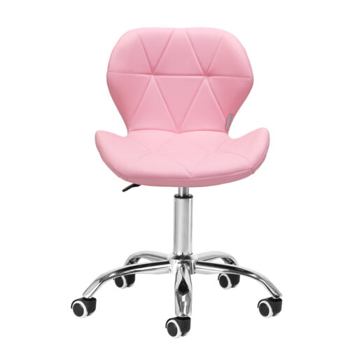 Kosmetologin jakkara QS-06G, kromi/pinkki