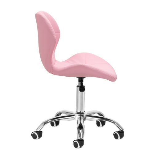 Kosmetologin jakkara QS-06G, kromi/pinkki