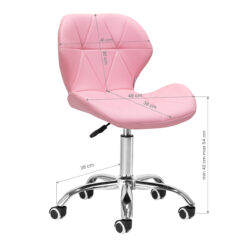 Kosmetologin jakkara QS-06G, kromi/pinkki