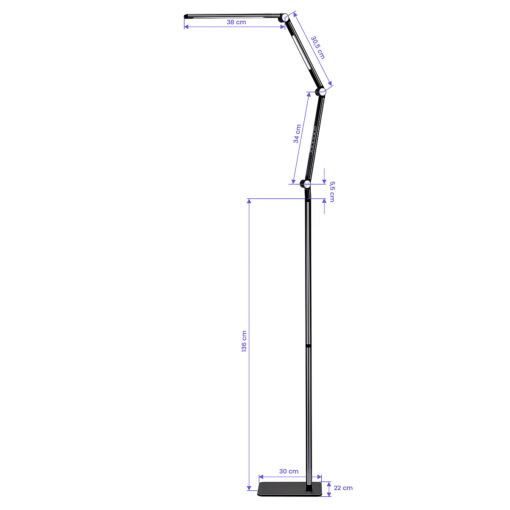 LED-hoitolamppu Yoga 22W – musta