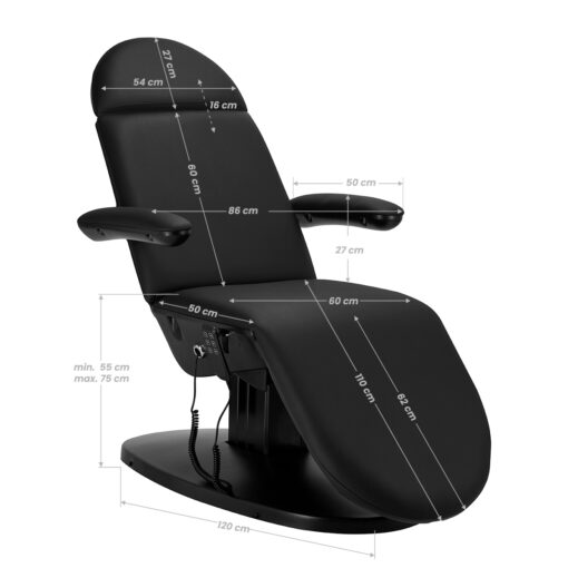 Sähkötoiminen Hoitotuoli SILLON Eclipse 2240K 3 Moottorilla Musta Keinutoiminnolla